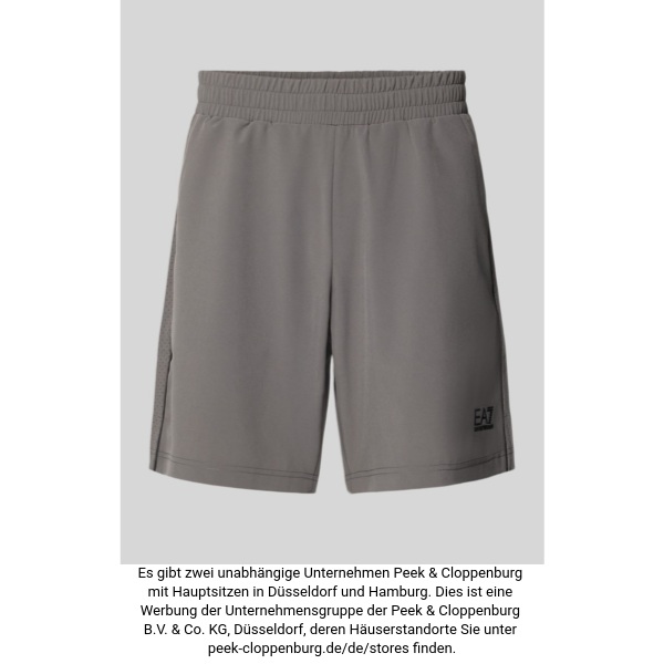 Ea7 Emporio Armani Herren Mittelgrau Shorts Mit Logo Mittel