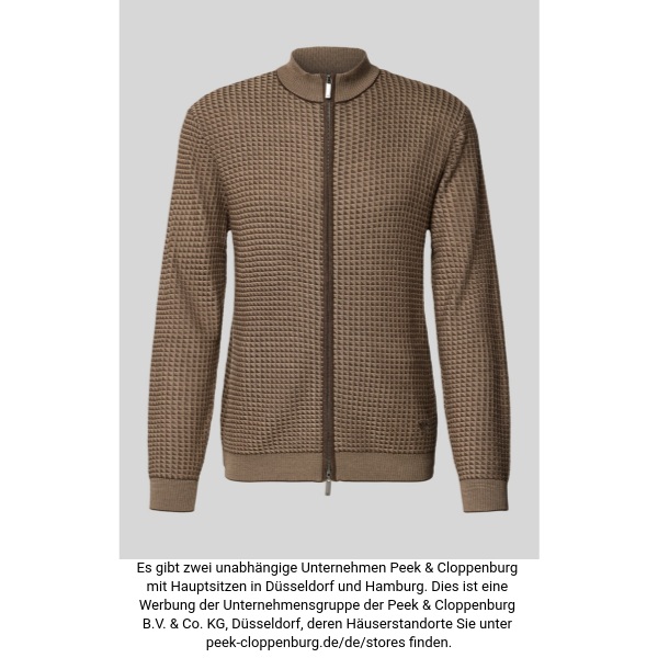 Emporio Armani Herren Mittelbraun Strickjacke Mit Woll-Anteil Mittel