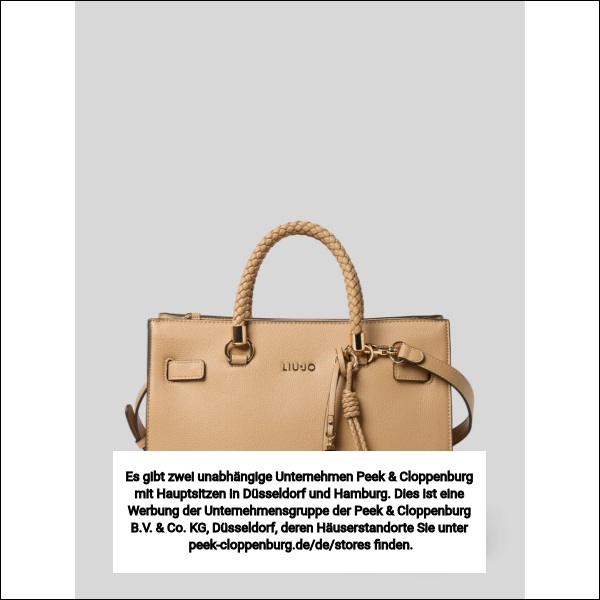Liu Jo White Damen Hellbraun Handtasche Mit Label-Applikation Modell 'Manhattan' Größe 1