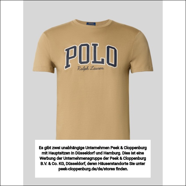 Polo Ralph Lauren Herren Beige Custom Slim Fit T-Shirt Mit Rundhalsausschnitt