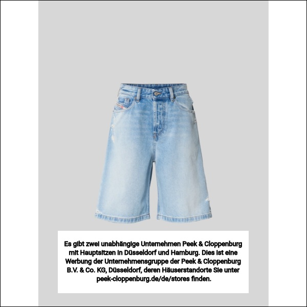 Diesel Damen Hellblau Relaxed Fit Jeansshorts Aus Baumwolle