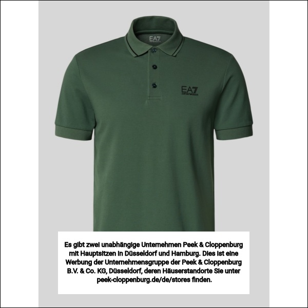 Ea7 Emporio Armani Herren Gruen Regular Fit Poloshirt Mit Logo-Print