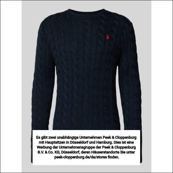 Polo Ralph Lauren Herren Marine Strickpullover Mit Label-Stitching