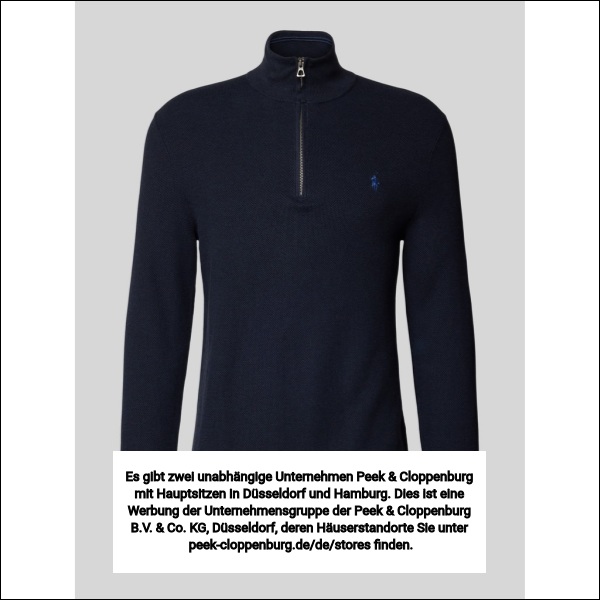 Polo Ralph Lauren Herren Marine Melange Regular Fit Troyer Mit Label-Stitching