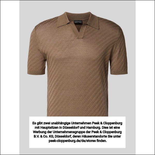 Emporio Armani Herren Mittelbraun Slim Fit Poloshirt Mit Lyocell-Anteil